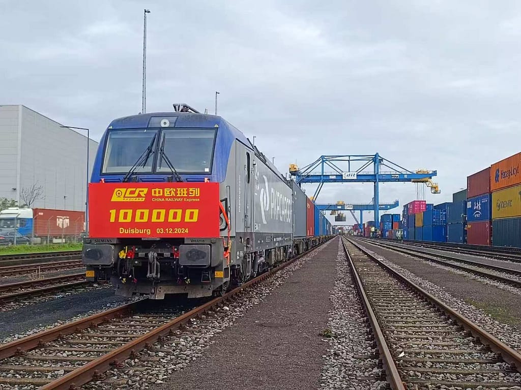 100000 block train between China and Europe arriving in Duisburg