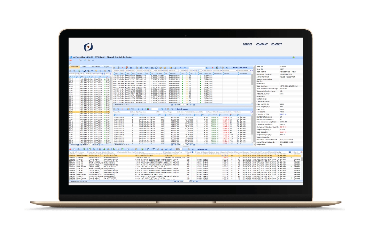 Open macbook pro showing mytransoffice web application screen with scores