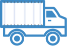 Curtain side truck icon