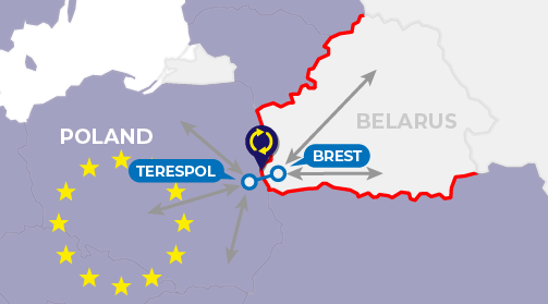 Map of border processes in Brest Terespol entering the EU